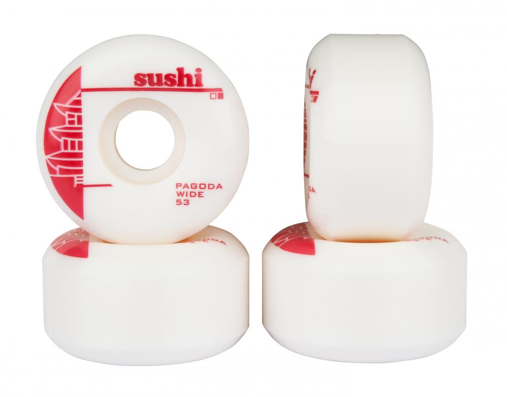 Sushi Wheels Pagoda Wide White/Red 53mm