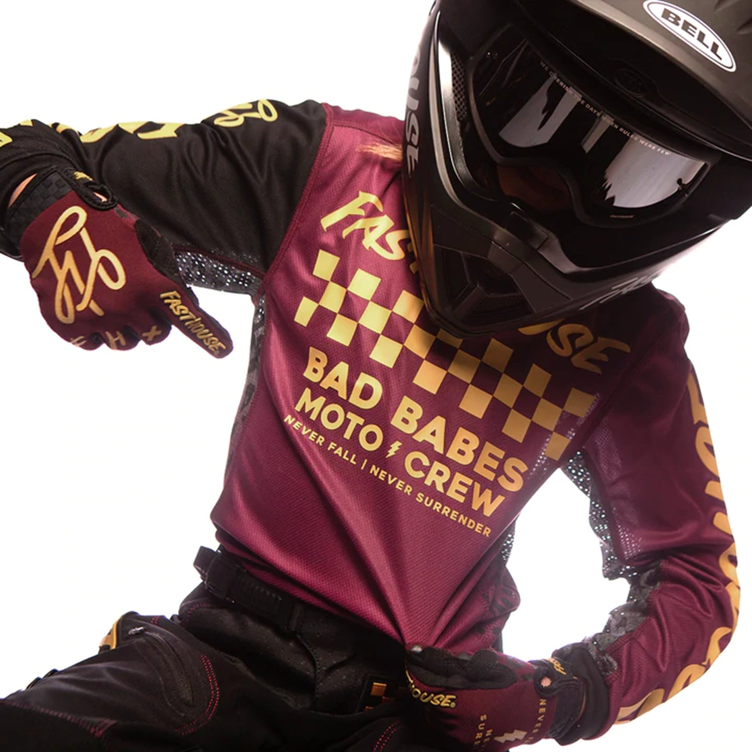 Fasthouse Girl's Grindhouse Golden Crew Long Sleeve Jersey