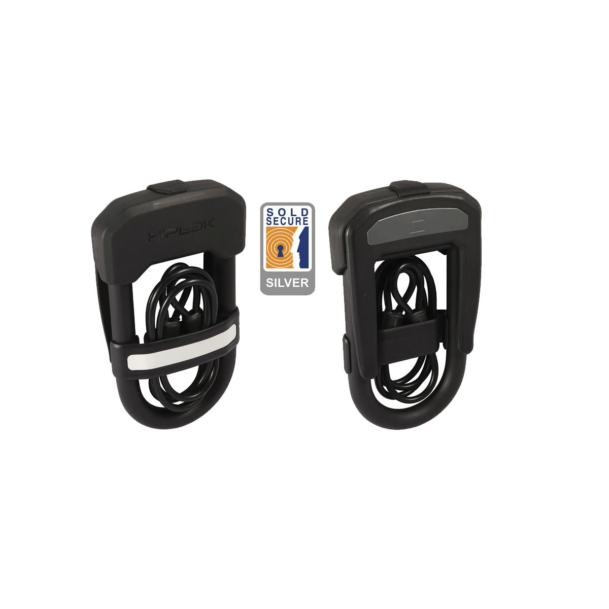 Hiplok DC D Lock + 0.9m Cable + Cable Holder (Silver Sold Secure)