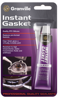 Instant Gasket Sealant Clear 40G Acetoxy Silicone Granville 0233