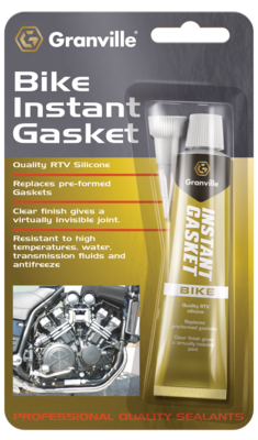 Bike Instant Gasket Silicone Sealant 40g Acetoxy Cure Clear -40°C To 200°C Granville 0237