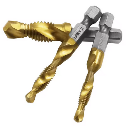 Titanium Plated Hss Tap Drill Bits 6Pcs - High Speed Steel