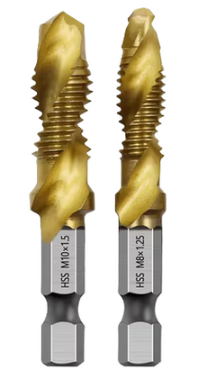 Titanium Plated Hss Tap Drill Bits 6Pcs - High Speed Steel