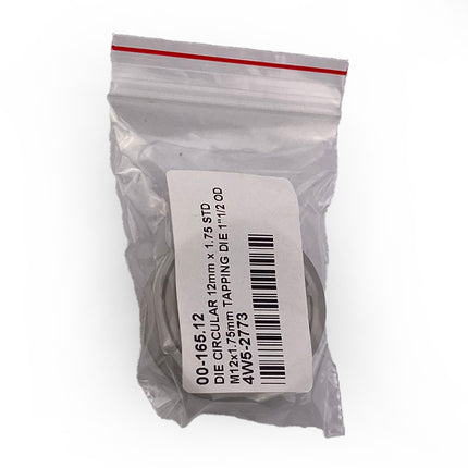 Die Circular 12mm x 1.75 Std, M12x1.75mm Tapping Die 1''1/2 OD
