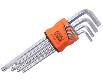 Ball End Allen Key Set 9 Pcs Hex Key Metric Long Arm Crv Steel