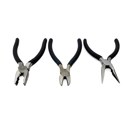 6 Inch Steel Pliers (set Of 3), Snips / Long Nose / Combination Pliers