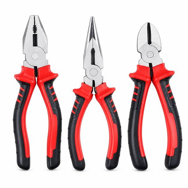 Pliers And Cutter Set 3PC 200mm Long Nose Combination 100mm Side Cutter 00-301