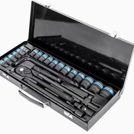 Socket Set 1/2 24pc Steel Box