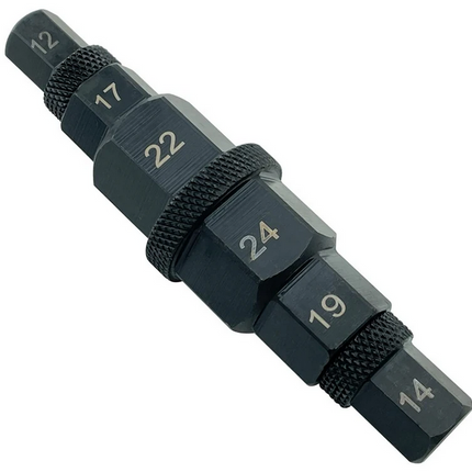 Hexagon Axle Spindle Driver Removal Tool 12, 14, 17, 19, 22, 24mm. 3/8 Drive