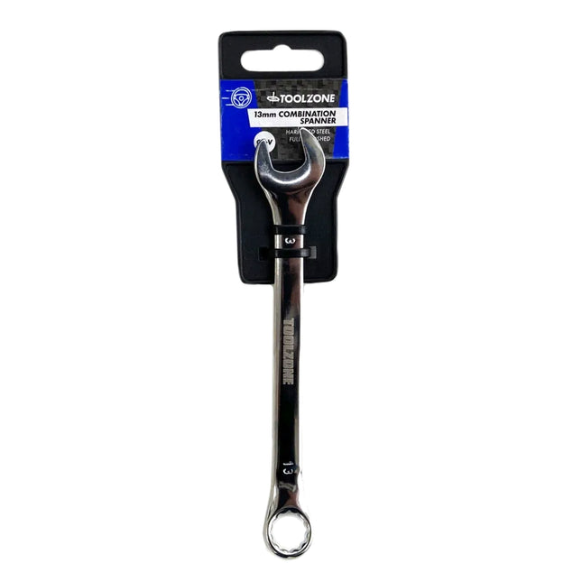 Combination Spanner 13mm Polished Chrome Vanadium - Toolzone KDPSP114