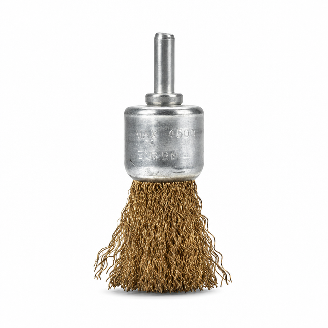 Steel End Brush 24mm 6mm Shank Crimped Wire 4500 Rpm MAX