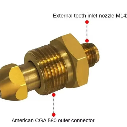Cylinder Adapter CGA580 G5-8 Nitrogen Brass Gas Regulator Connector