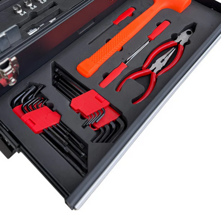 Moto Repair Tool Box Chest 3 Drawers With 129 Tools In Foam Cut Outs