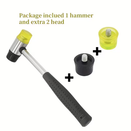 Mallet 30mm 9oz Double-Ended Plastic and Rubber With 2 extra head ends
