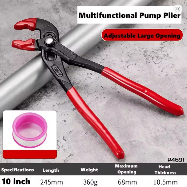 Soft Jaw Gooseneck Adjusting Pliers 10 Spring-action Ratchet