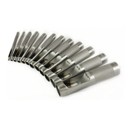 Hollow Punch Set 12PC 3mm To 19mm High Carbon Steel - Toolzone KDPPN104