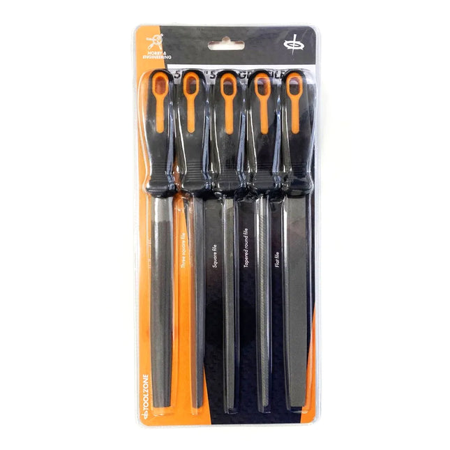 File Set 5PC 8 T12 Steel Soft Grip Handles - Toolzone KDPWW163