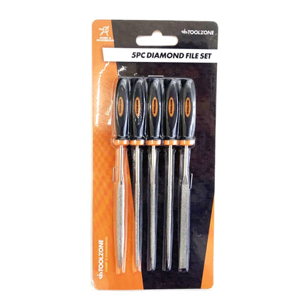 Diamond File Set 5PC 85mm Blade Various Shapes - Toolzone KDPWW096
