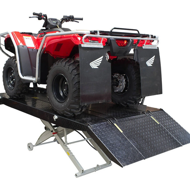Heavy Duty 450KG (1000LBS) Motorcycle And ATV Workshop Air Lift With Removable Side Extensions