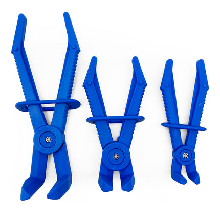 Angled Fuel Line Hose Clamping Clamps Pliers Tool Set 10mm - 24mm (pack Of 3)