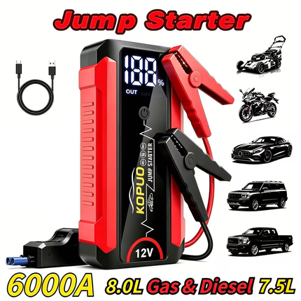 Jump Pack 12V Booster & Charge, Booster, Power Supply, Light, Fast Starter