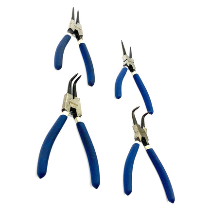 Circlip Pliers Set 4PC 7 Internal And External Straight And Bent - Toolzone KDPPL241