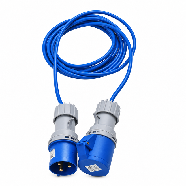 Extension Lead Defender 32A 10m 4mm Blue IP44 Vde Approved