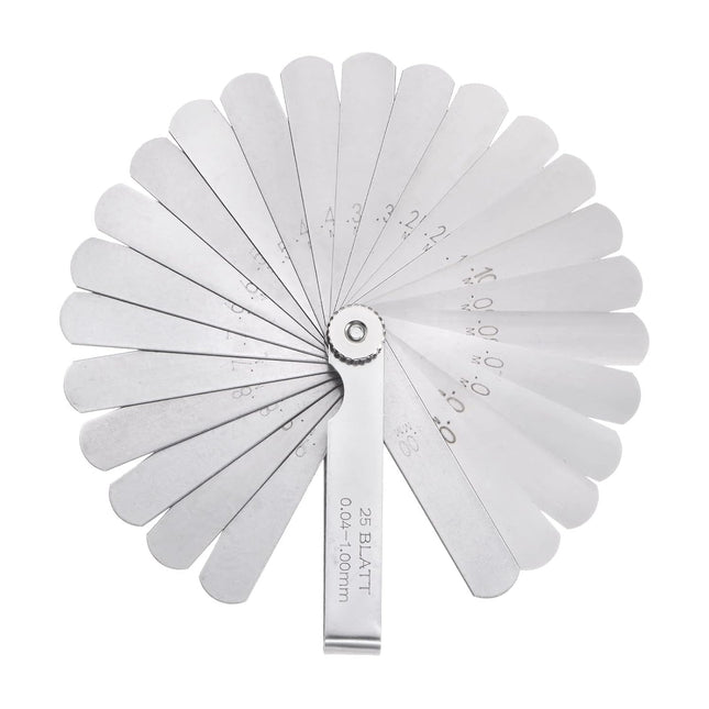 Feeler Gauge 25 Blade Metric Set 0.04mm To 1.00mm 89x25mm Blades