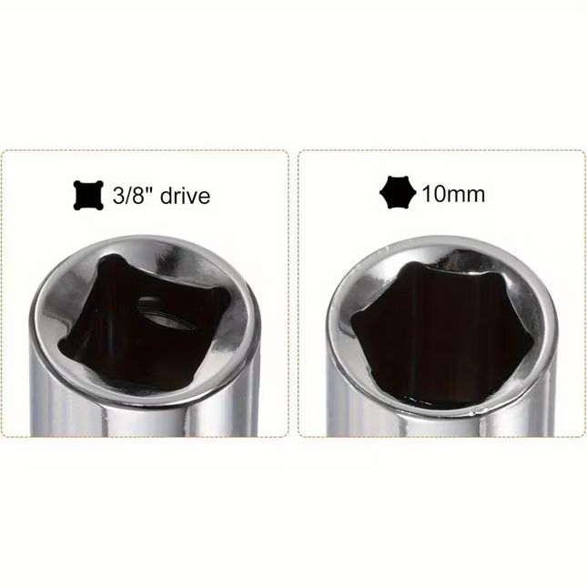 Deep Socket 10mm 3/8-INCH Drive 6-POINT Metric 63mm Long