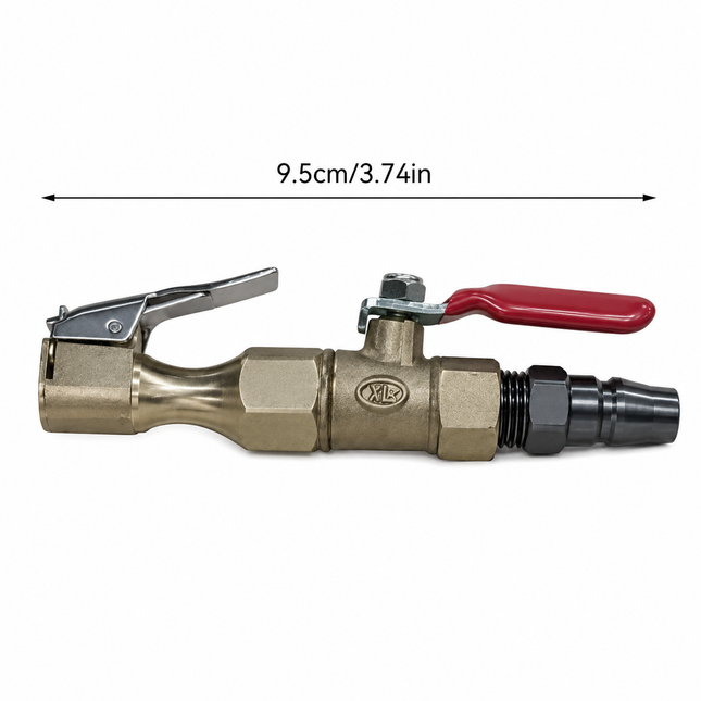 Lock-on Schrader Valve Chuck With Ball Valve 1/4 Air Compressor Tyre Inflator Nozzle