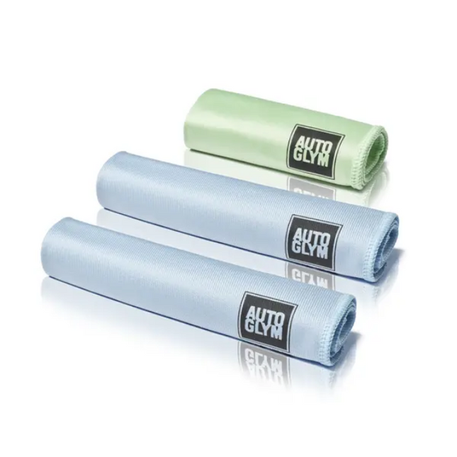 Glass And Screen Cloth Set Autoglym HPADS2PK 3 Pack Microfibre Gscloth
