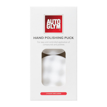 Hand Polishing Applicator Puck Autoglym HPPUCK2 2 Pack White Microfibre