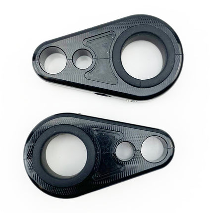 Cable Hose Clamp Set Black Aluminium 20-25mm (Pack of 2)