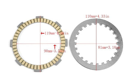 Clutch Plate Set 05-16 Yamaha Yfm Raptor Xt Ybr R X Ed Custom 125 7PCS 5VL-E6324-00 5VL-E6321-10-00