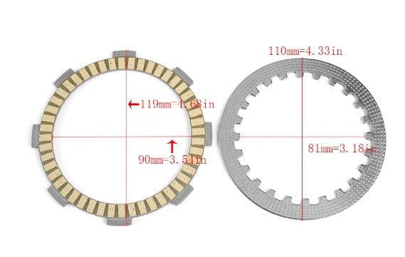 Clutch Plate Set 05-16 Yamaha Yfm Raptor Xt Ybr R X Ed Custom 125 7PCS 5VL-E6324-00 5VL-E6321-10-00