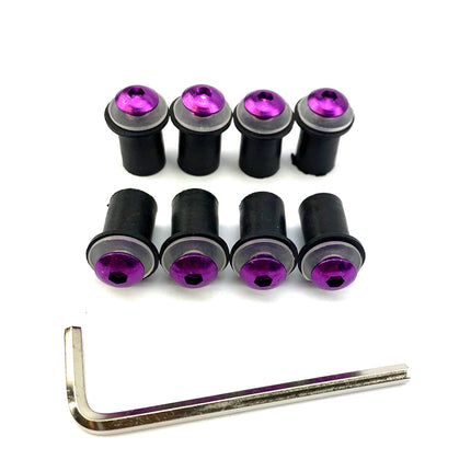 Windshield Bolt Kit Purple M5 X 16mm (pack Of 10) Includes Washers And Well Nuts PAR3004