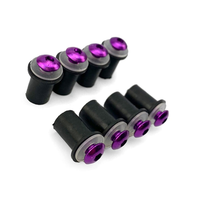 Windshield Bolt Kit Purple M5 X 16mm (pack Of 10) Includes Washers And Well Nuts PAR3004