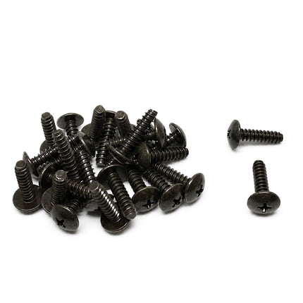 OEM Self Tapping Screws 5x20 (25PK), Black, Honda, Yamaha, 33-8354, 97702-50020-00, 90167-05078-00, 97707-50020-00