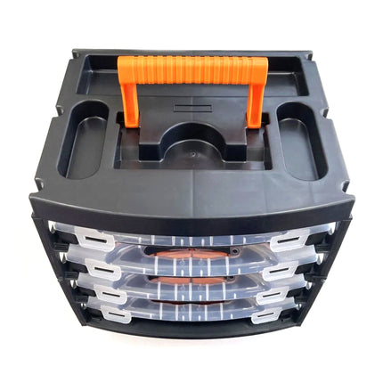 Organiser Set 4 Tray Poly With Removable Inner Compartments - Toolzone KDPTB098