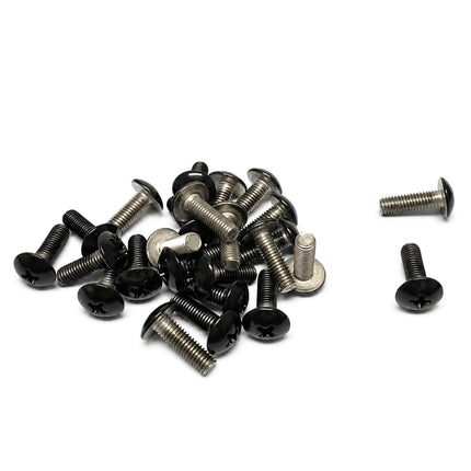 Round Top Phillips Screw 5x16, Zx Type, Black 5 x 16mm (25PK), Road Tools 33-8320