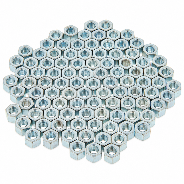 Standard Nut M6 X 1.00mm Bright Zinc Plated Pack Of 100