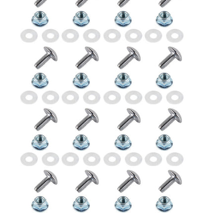 Plastic Fender Mounting Kit M6 x 16mm Bolt, Flange Nut & Nylon Washer Set - Pack of 16 - 64pcs