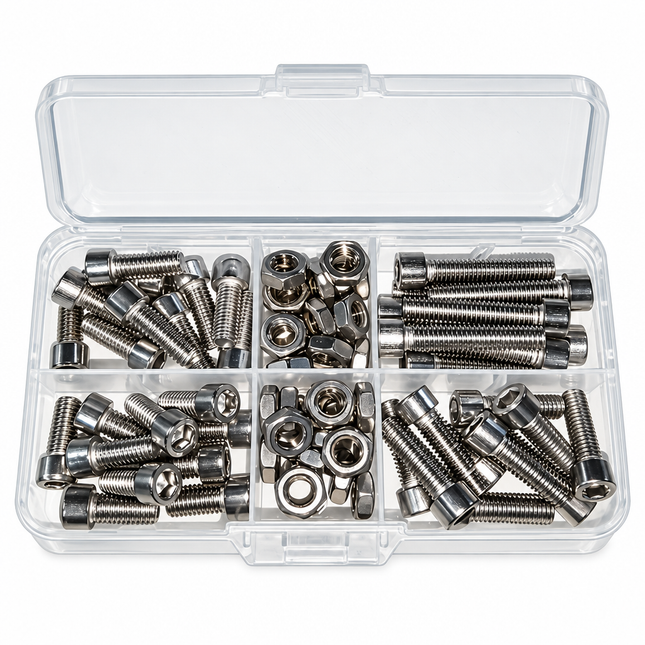 Assorted 70PCS Hex Socket Bolt And Nut Set M6 Stainless Steel Socket Head Cap Screw Kit
