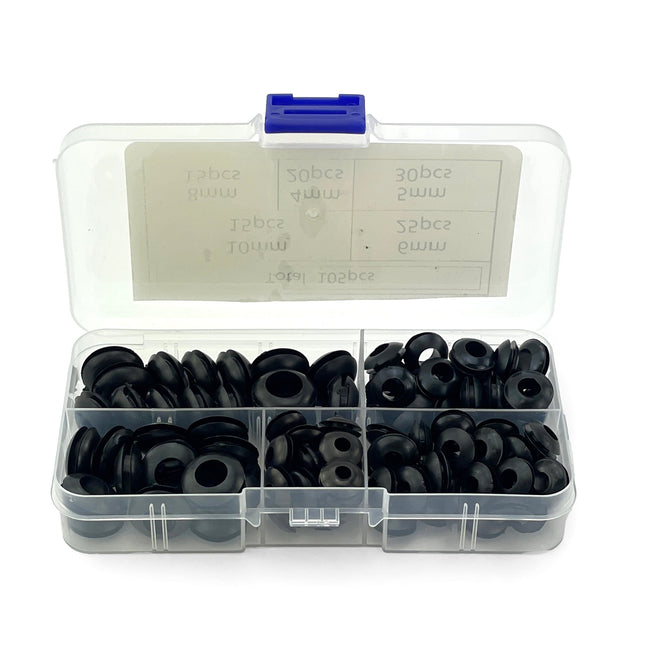 Assorted 105PCS Rubber Grommet Kit 105PCS 4-10mm Wire / Panel Hole Storage Box