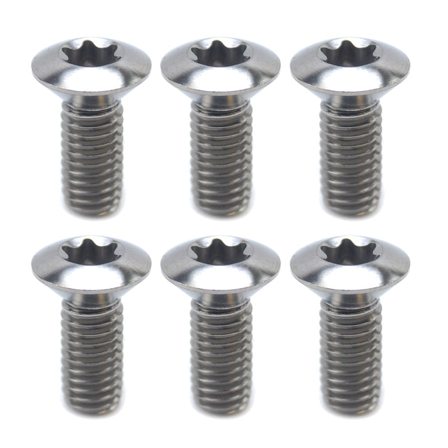 Bolt Disc Torx M6 x 13mm Csk, Titanium Grade 5 /pack Of 6