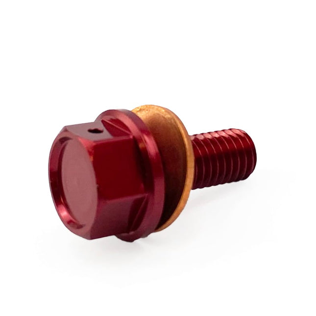 Magnetic Oil Drain Plug M8x1.25, CRF 450/250 RMZ 450, Red