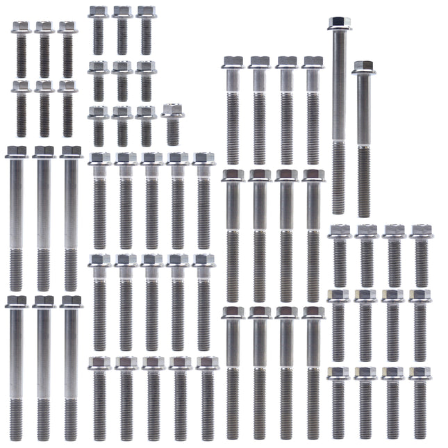 Engine Bolt Kit KTM Husq 125/150/200, Kit Size 63 Bolts !!! Made To Order !!! Titanium Bolt Kit