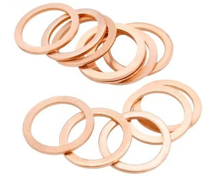 Copper Washer M14 Pk Of 100 Size ID14 x OD20 x W1.0mm M14x20x1