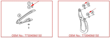 4Pcs Collar Bush Chain Slider 77304066050 77304066150
