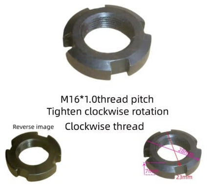 4-SLOT Round Nut M16x1.00 RH Clockwise Thread 16mm 7mm Wide 23x28 Pegs